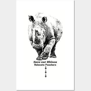 White Rhino with Anti-Poaching Message | African Wildlife Posters and Art